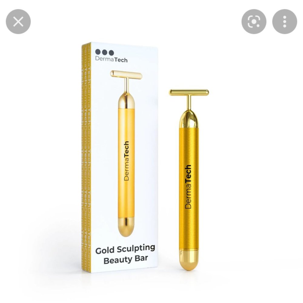 DermaTech Gold Sculpting Beauty Bar New in Box Sonic Facial Massager
